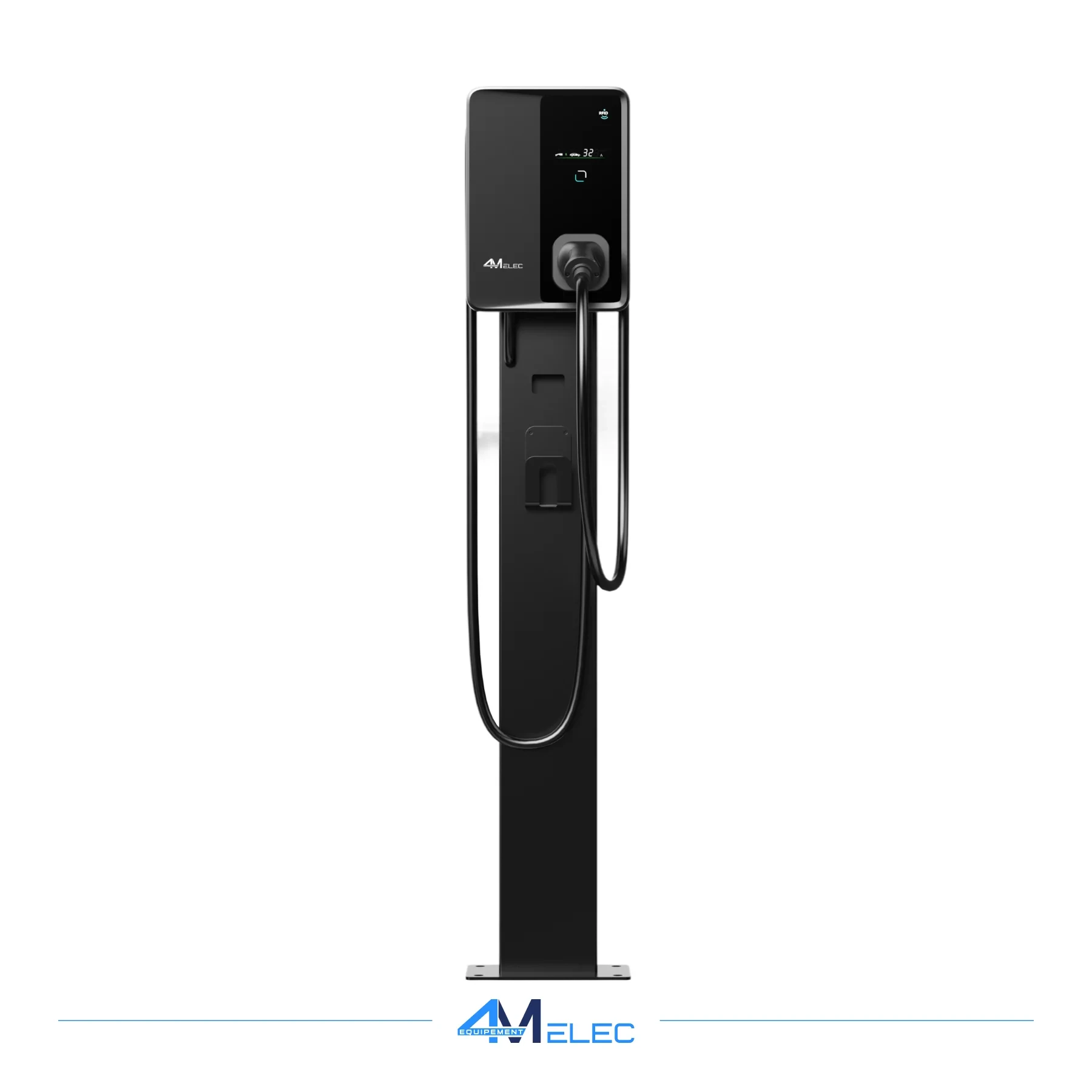 Pied de Support pour Borne de Recharge – Hauteur 1,3 m – Acier